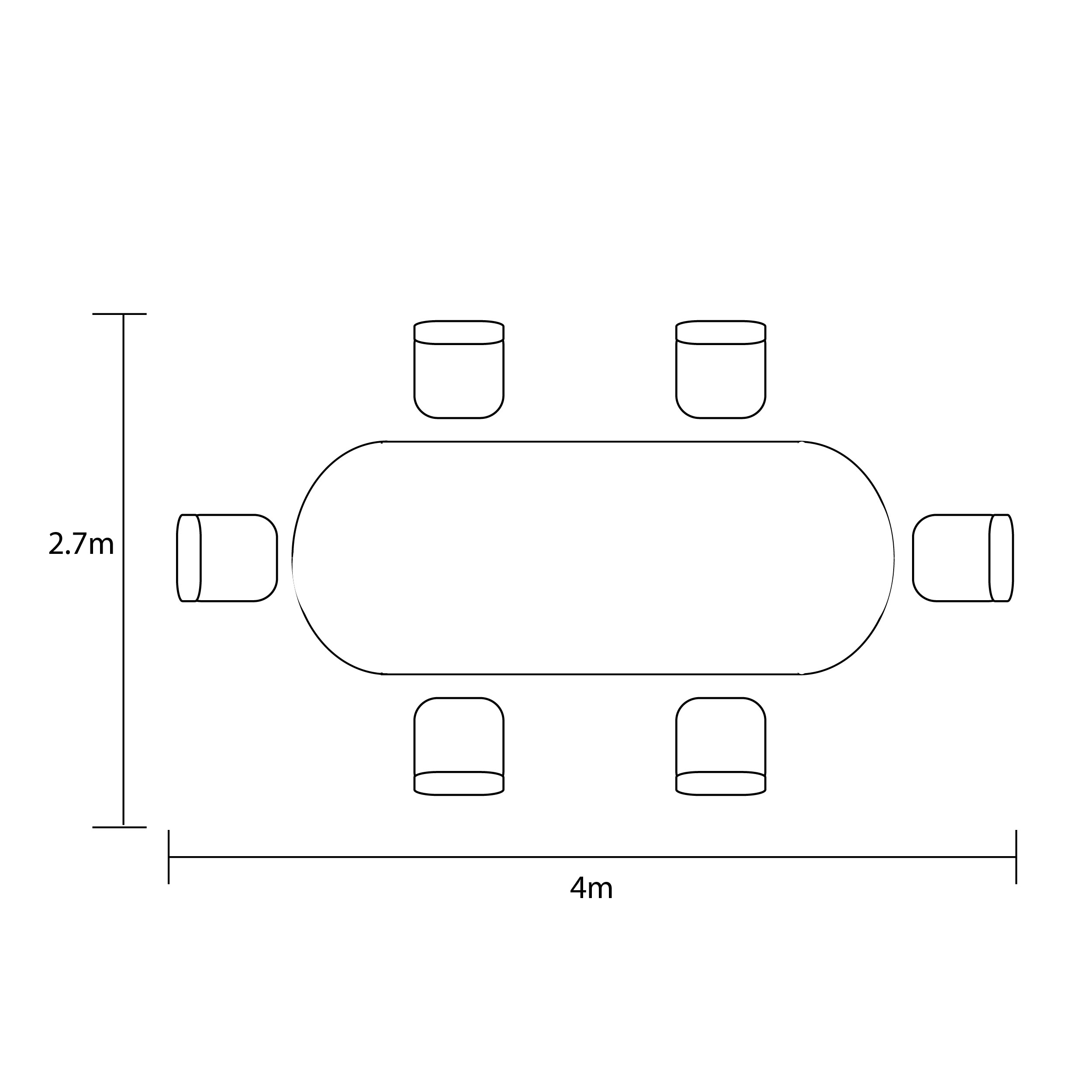 Avebury 6 Seat Dining Set footprint